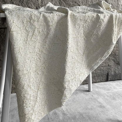 Gold Thread Jacquard Fabric: 3D Oil Painting Texture, 53" Wide