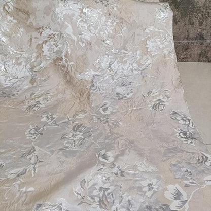 Gold Thread Floral Jacquard Fabric | Shimmer Brocade, 65" Wide