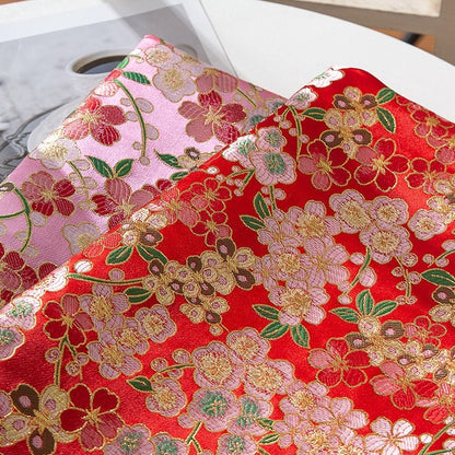 Cherry Blossom Jacquard Brocade Fabric: 59" Wide Kimono Sewing Fabric