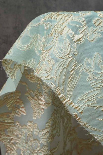 Gold Thread Jacquard Fabric: 3D Designer Material, 55" Wide - Upholstery, Quilting