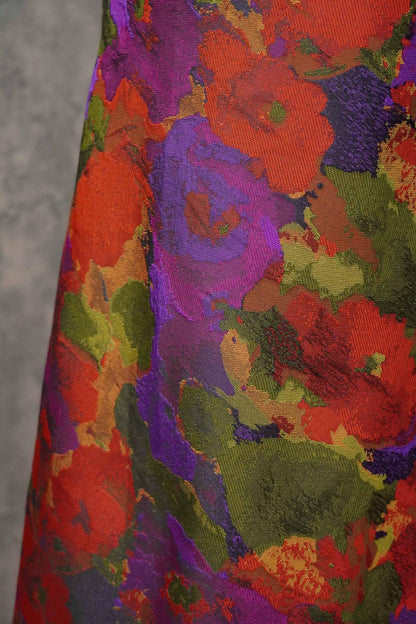Floral Jacquard Fabric: Oil Painting Style, 59" Wide - By The Meter