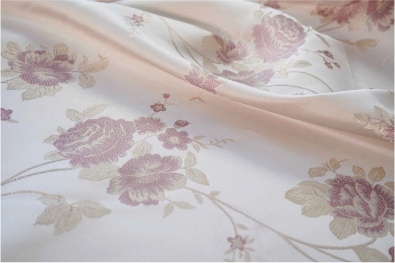 Floral Damask Brocade Fabric: 56"W Polyester Rayon Blend
