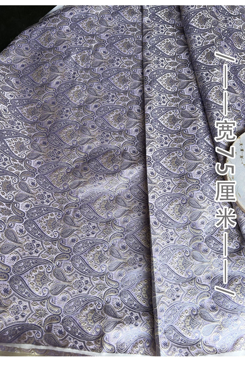 Lilac Floral Brocade Fabric: Cheongsam Qipao Sewing Material (29.5"W)
