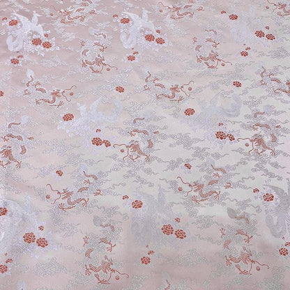 Dragon Phoenix Jacquard Fabric: 59"W Rayon Cheongsam Material
