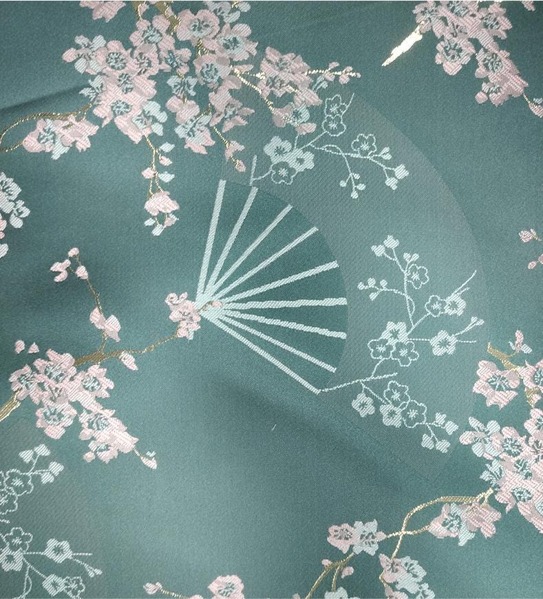Tissu brocart à fleurs de prunier rouge : Matériel de couture pour cheongsam qipao
