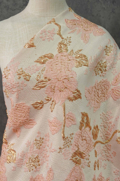 Gold Embossed Palace Jacquard Fabric: Damask Upholstery, Costume, Decor