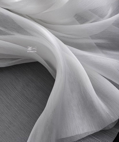 Pleated Hard Mesh Organza Fabric, 55" Wide, Stiff Texture