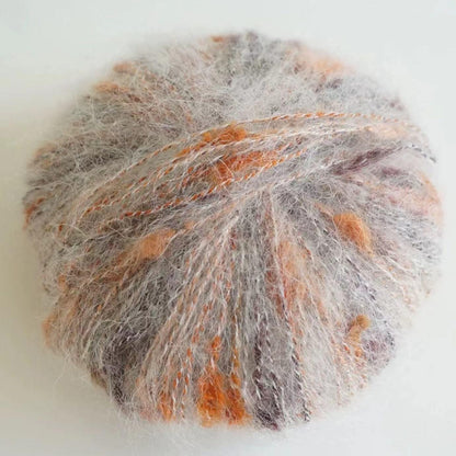 Fil de soie mohair arc-en-ciel : Teint à la main, épaisseur dentelle (50 g/100 m)