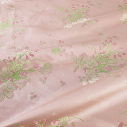 Tissu brocart de soie à motif papillons et narcisses - Matériel de couture pour cheongsam