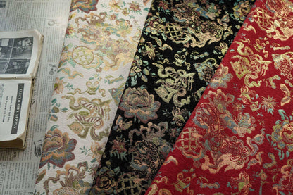 Floral Chenille Brocade Fabric | 55" Wide Chinese Jacquard