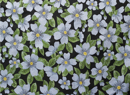 Tissu jacquard à motif floral : style peinture à l’huile rétro, 150 cm de large
