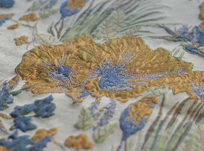 Vintage Rhubarb Jacquard Fabric: 3D Floral Designer Fabric, 60"W