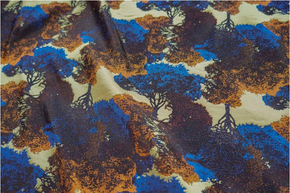 Giant Trees Jacquard Woven Fabric: Embossed Oil Painting Pattern, 63"W