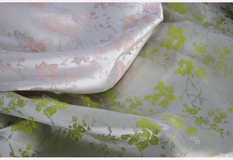 Floral Chinese Brocade Fabric: Rayon Jacquard, 55" Wide