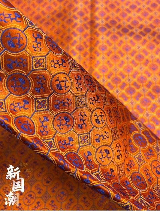 Tissu damassé en brocart de soie jacquard Tianhua : 147 cm de large, pour l’ameublement et la confection de costumes