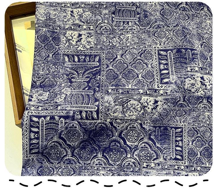 Hand Printed Cotton Sewing Fabric: Indian Dressmaking Material