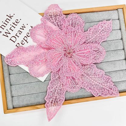 3D Floral Lace Appliqu��: Sew-On Flower Patch with Beads & Seq