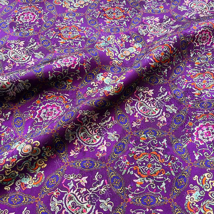 Purple Blossoms ��� New Chinese Style Jacquard Xiangyun Silk Blend