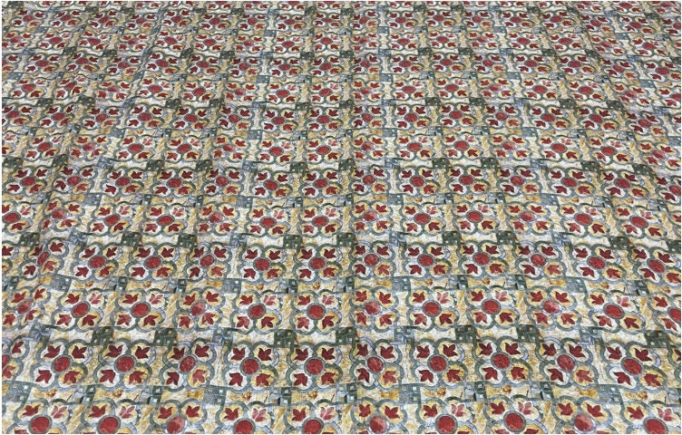 Dunhuang Fresco Linen Fabric: Asian Chinese Style Upholstery, Sewing, Scarf - 53"W