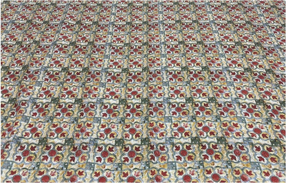 Dunhuang Fresco Linen Fabric: Asian Chinese Style Upholstery, Sewing, Scarf - 53"W