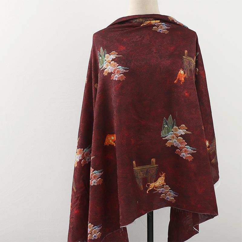 Tea Silk Satin Fabric: Antique Style Upholstery, Costume, & Drapery (59"W)