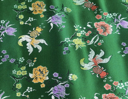 Goldfish Floral Brocade Fabric: 35" Wide Nylon Jacquard
