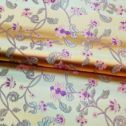 Floral Brocade Fabric: Rayon Nylon Blend, 45" Wide