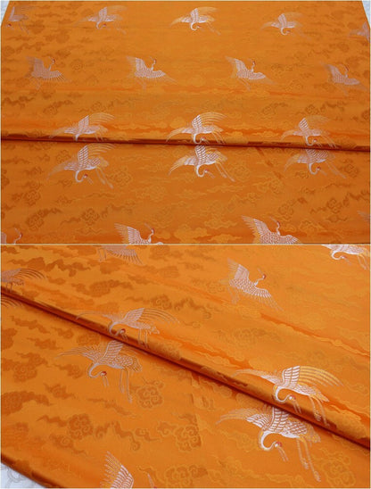 Crane Brocade Fabric: Colorful Cheongsam Qipao Material