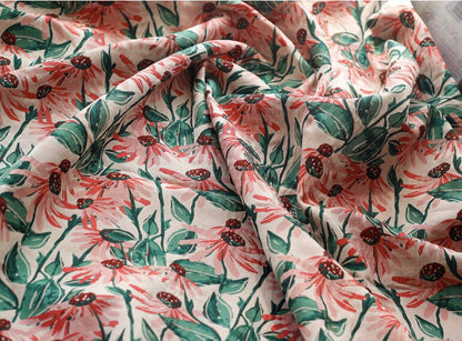 Floral Jacquard Spandex Cotton Fabric: 3D Texture Designer Sewing Material, 57"W