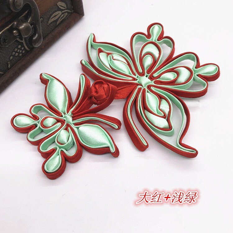 Satin Butterfly Cheongsam Buttons: Decorative Knot Fasteners (Pair) - Poppylollipop