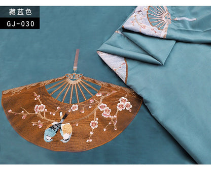 Embroidered Rayon Brocade Fabric: Floral Bird Design, Upholstery & Sewing
