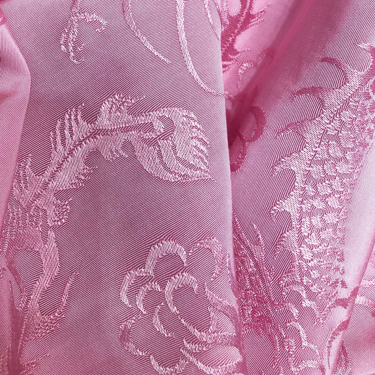 Tissu satin damassé jacquard à motif dragon et phénix rose - 150 cm de large