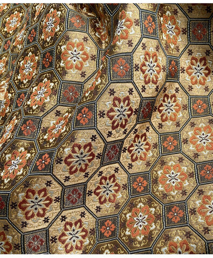 Floral Silk Brocade Fabric: Song Chinese Style, 57"/29"W