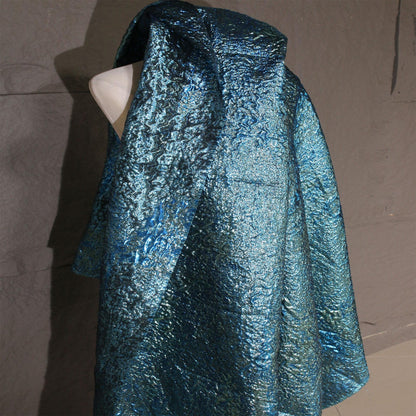 Metallic Gold Thread Jacquard Fabric: 3D Embossed Woven Material, 59"W