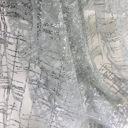 Bronzing Square Mesh Fabric, Shiny Glitter Wedding Costume Dress, 55"W