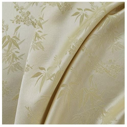 Bamboo Leaf Jacquard Fabric ��� Silk-Feel Ray" Wide