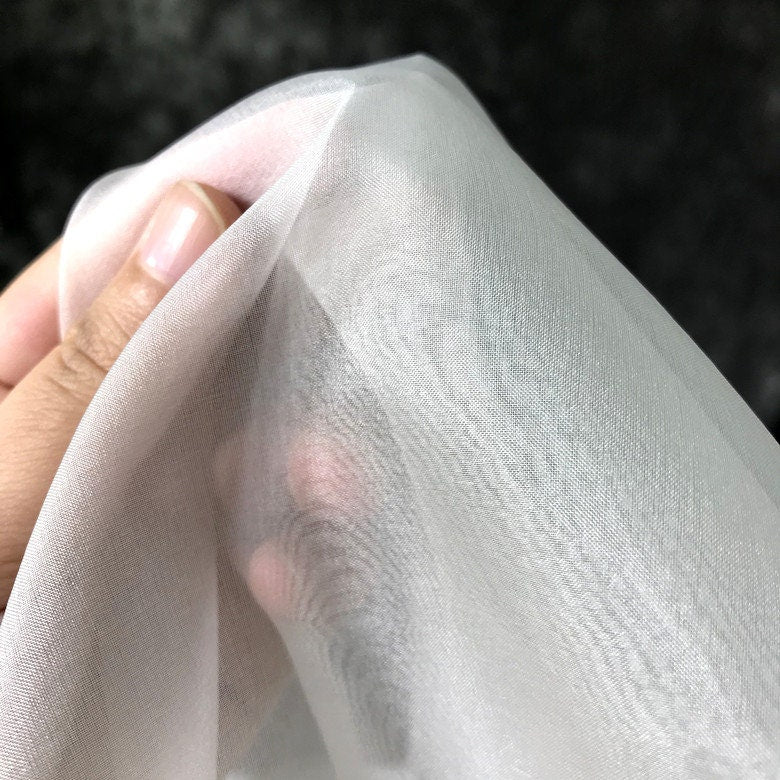 Dyeable 100% Silk Organza Fabric: 6 Momme, 45" Wide