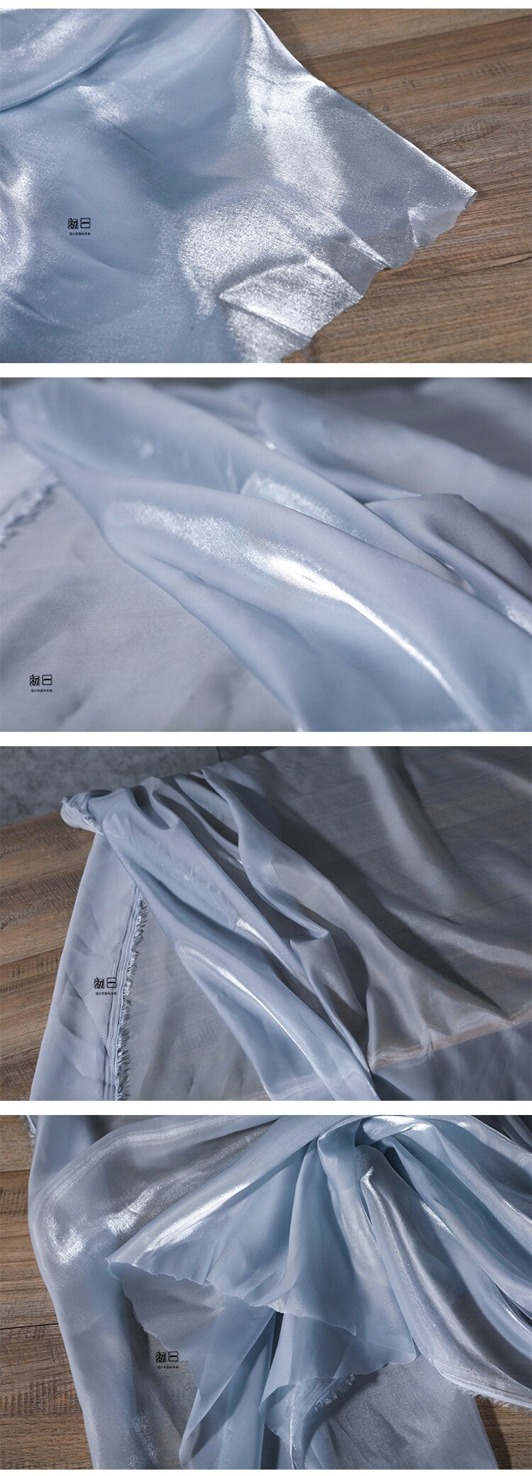 Tissu satiné semi-transparent : matière douce et brillante, 150 cm de large, pour costumes et décoration