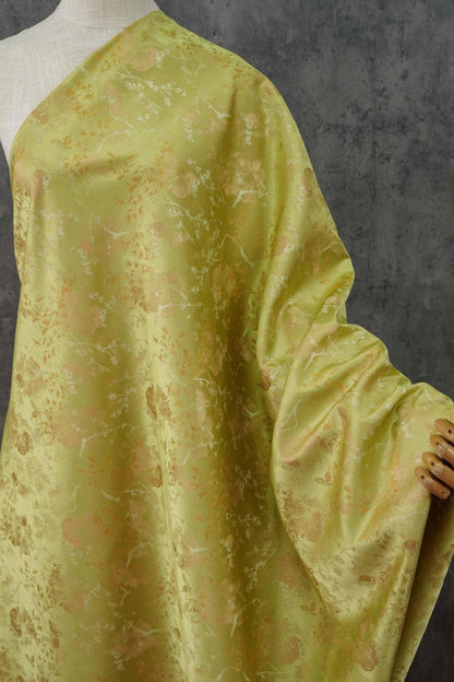 Bamboo Leaf Floral Brocade Fabric ��� Watercolor Jacqua" Wide