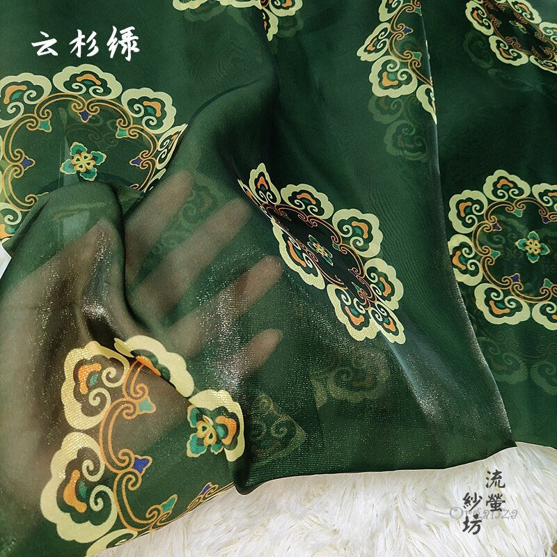Printed Organza Han Fu Fabric: 59"W Designer Sheer Polyester