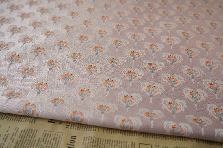 Tissu brocart rose ange : 150 cm de large, tissu de décoration pour costumes, vendu au mètre