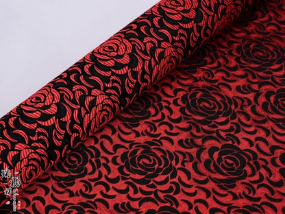 Rose Brocade Fabric: Chinese Style Rayon Qipao Cheongsam Material