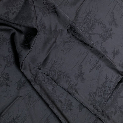 Bird Flower Jacquard Damask Fabric: Two-Sided Upholstery Material