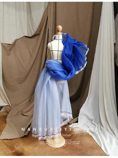 Tissu organza dégradé : effet froissé, 150 cm de large