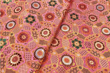 Auspicious Baoxiang Flower Brocade Fabric: Tibetan Robes, Shrines (29.5"W)