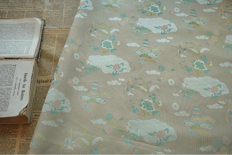Japanese Brocade Fabric: Silky Upholstery, Costume, Decor - 55"W