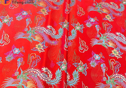 Phoenix Jacquard Satin Fabric: Birds Homage, Upholstery & Sewing (29.5"W)