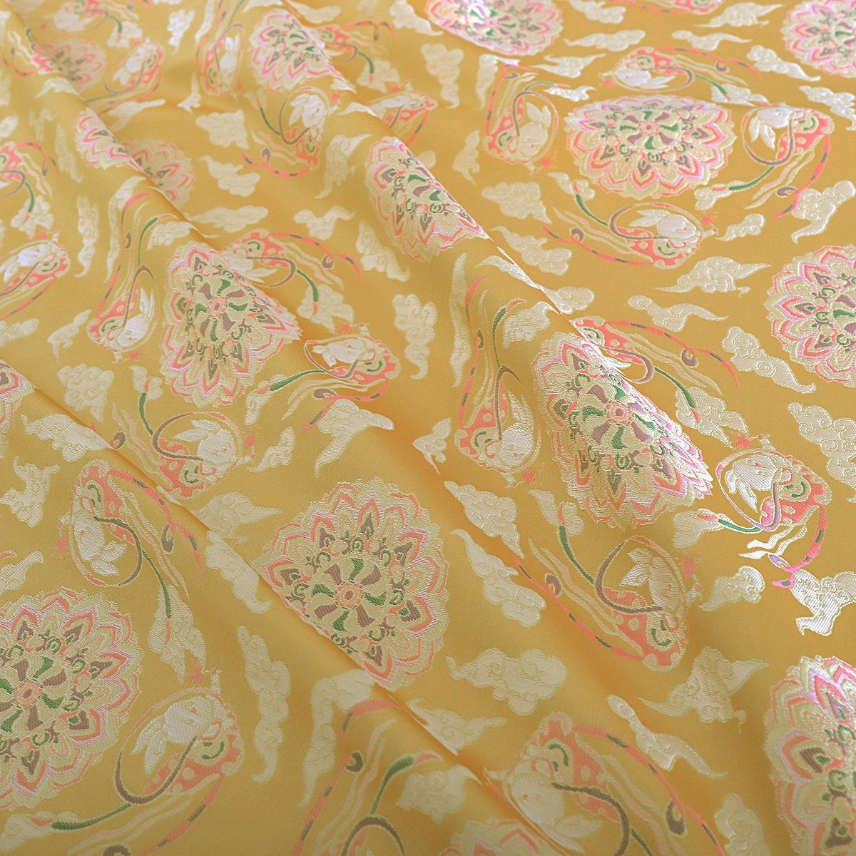 Dunhuang Baoxiang Brocade Fabric: 59"W Tibetan Robe Cheongsam Material - Poppylollipop