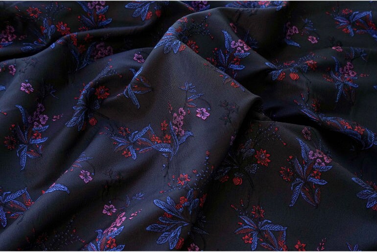 Jacquard Flower Upholstery Fabric: Gold Embossed 3D Classical Design