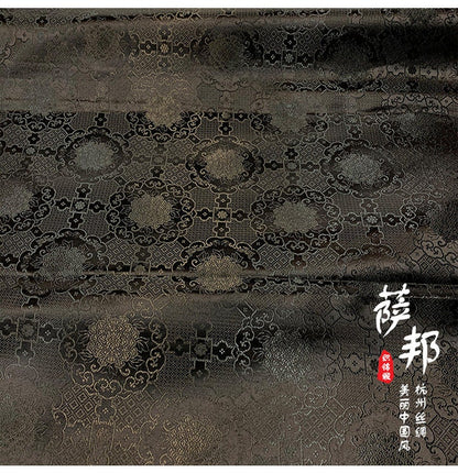 Black & White Metallic Silk Brocade Fabric: Traditional Upholstery, Quilting - By The Meter